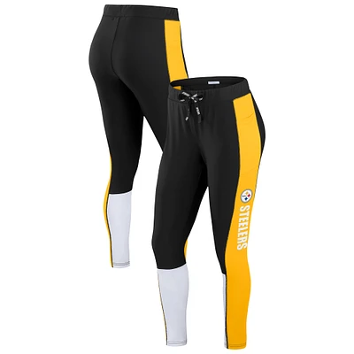 Women's WEAR by Erin Andrews Black/Yellow Pittsburgh Steelers Color-Block Leggings