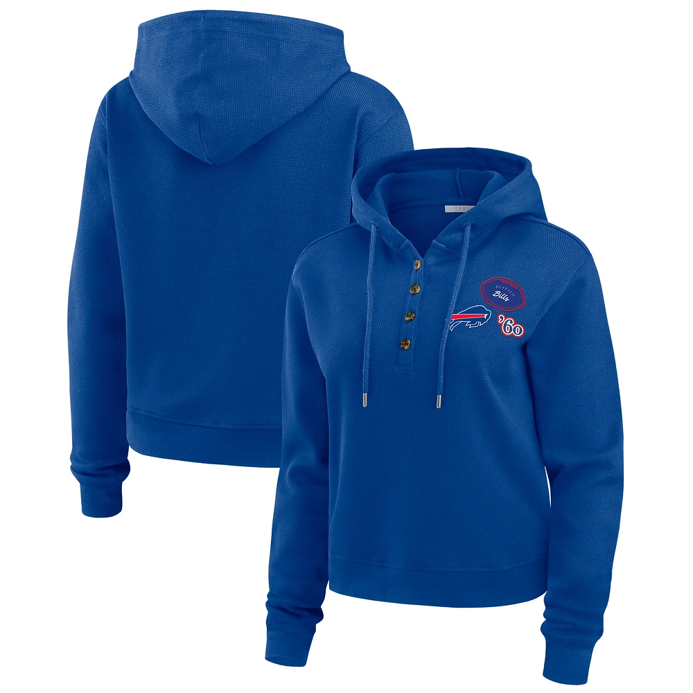 Women's WEAR by Erin Andrews  Royal Buffalo Bills Waffle Hoodie Pullover Top