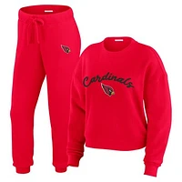 Women's WEAR by Erin Andrews  Cream Arizona Cardinals Knitted Tri-Blend Long Sleeve T-Shirt & Pants Lounge Set