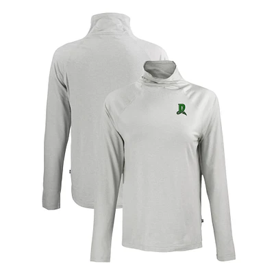 Women's Cutter & Buck Gray Dayton Dragons Coastline Epic Comfort Eco Recycled Funnel Neck Raglan Pullover Top