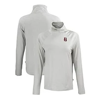 Women's Cutter & Buck Gray Birmingham Barons Coastline Epic Comfort Eco Recycled Funnel Neck Raglan Pullover Top