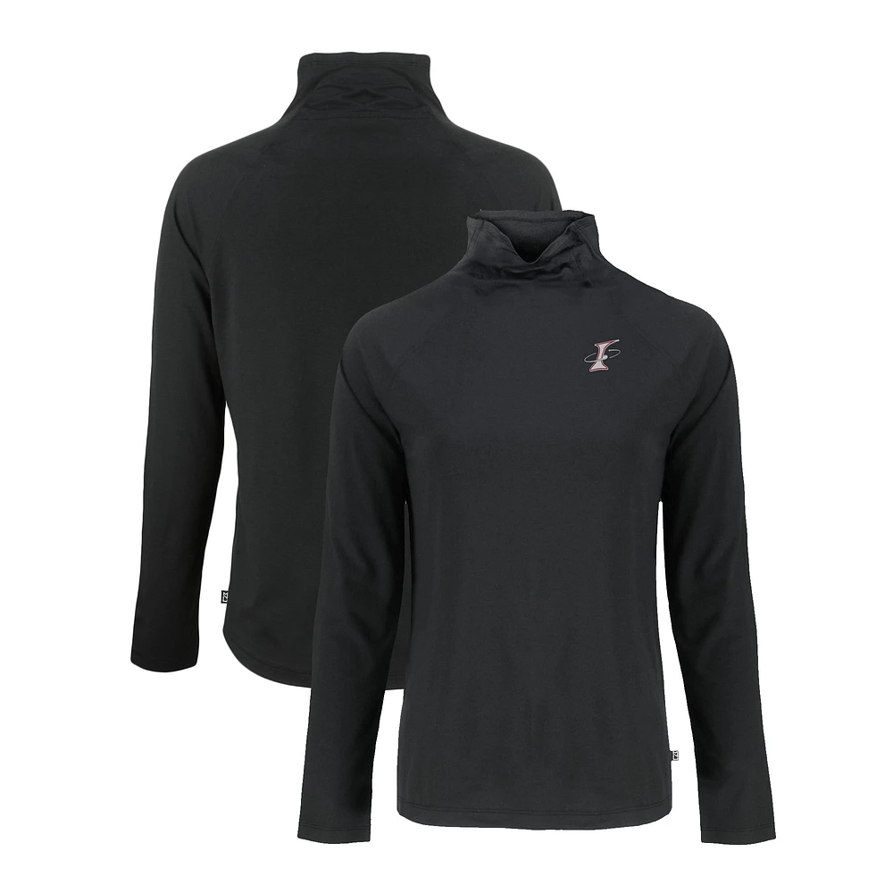 Women's Cutter & Buck Black Albuquerque Isotopes Coastline Epic Comfort Eco Recycled Funnel Neck Raglan Pullover Top