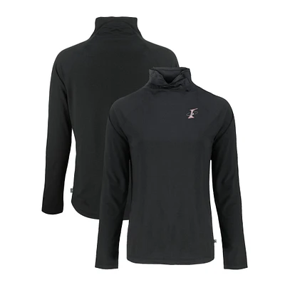 Women's Cutter & Buck Black Albuquerque Isotopes Coastline Epic Comfort Eco Recycled Funnel Neck Raglan Pullover Top