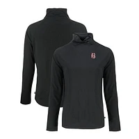 Women's Cutter & Buck Black Birmingham Barons Coastline Epic Comfort Eco Recycled Funnel Neck Raglan Pullover Top