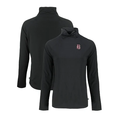 Women's Cutter & Buck Black Birmingham Barons Coastline Epic Comfort Eco Recycled Funnel Neck Raglan Pullover Top