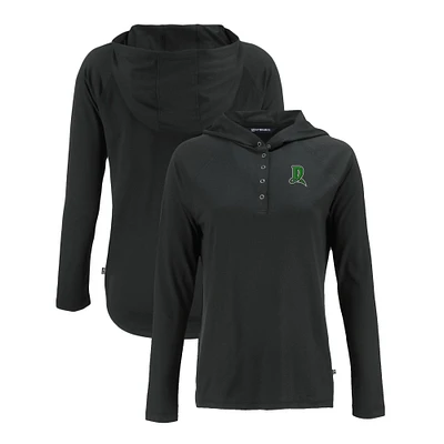 Women's Cutter & Buck Black Dayton Dragons Coastline Epic Comfort Eco Recycled Long Sleeve Hoodie T-Shirt