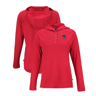 Women's Cutter & Buck Red Binghamton Rumble Ponies Coastline Epic Comfort Eco Recycled Long Sleeve Hoodie T-Shirt