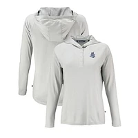Women's Cutter & Buck Gray Hartford Yard Goats Coastline Epic Comfort Eco Recycled Long Sleeve Hoodie T-Shirt