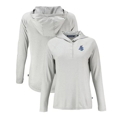 Women's Cutter & Buck Gray Hartford Yard Goats Coastline Epic Comfort Eco Recycled Long Sleeve Hoodie T-Shirt