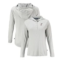 Women's Cutter & Buck Gray Albuquerque Isotopes Coastline Epic Comfort Eco Recycled Long Sleeve Hoodie T-Shirt