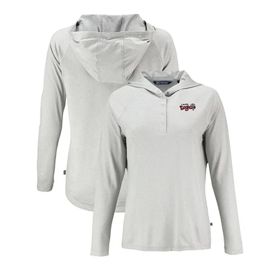 Women's Cutter & Buck Gray Lansing Lugnuts Coastline Epic Comfort Eco Recycled Long Sleeve Hoodie T-Shirt
