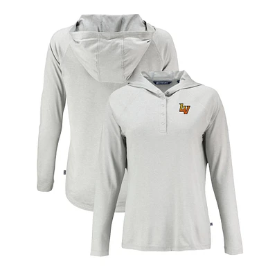 Women's Cutter & Buck Gray Las Vegas Aviators Coastline Epic Comfort Eco Recycled Long Sleeve Hoodie T-Shirt