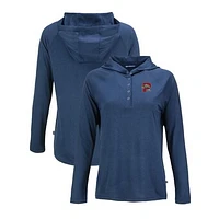 Women's Cutter & Buck Navy Portland Sea Dogs Coastline Epic Comfort Eco Recycled Long Sleeve Hoodie T-Shirt