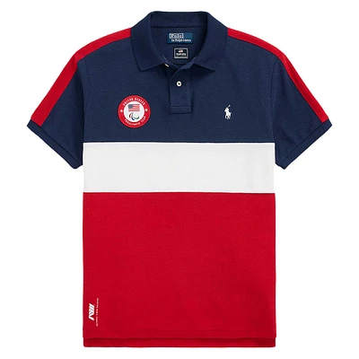 Unisex Polo Ralph Lauren Navy/Red Team USA Paris 2024 Summer Paralympics Villagewear Color-Block CLARUS® Polo