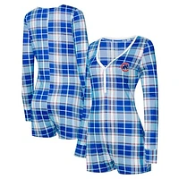 Women's Concepts Sport Royal Chicago Cubs Ashford Plaid V-Neck Knit Romper