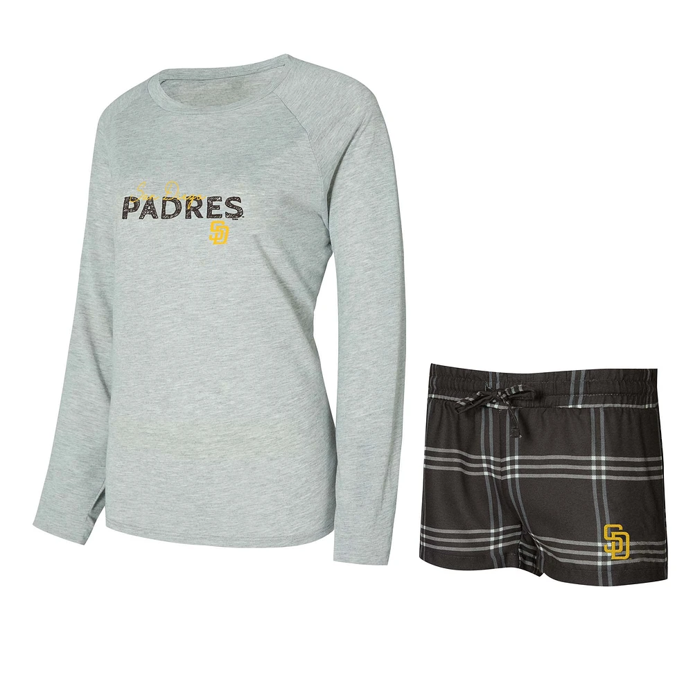 Women's Concepts Sport San Diego Padres Petition Long Sleeve Top and Short Set