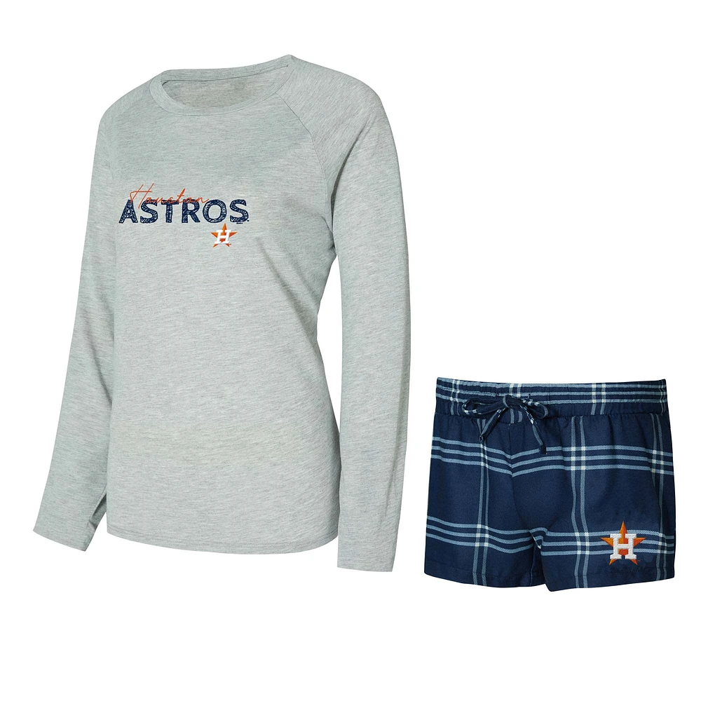 Women's Concepts Sport Houston Astros Petition Long Sleeve Top and Short Set