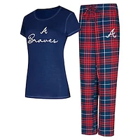 Women's Concepts Sport Atlanta Braves Vector T-Shirt & Pants Sleep Set