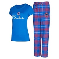 Women's Concepts Sport Chicago Cubs Vector T-Shirt & Pants Sleep Set