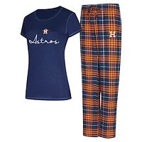 Women's Concepts Sport Houston Astros Vector T-Shirt & Pants Sleep Set