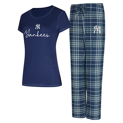 Women's Concepts Sport New York Yankees Vector T-Shirt & Pants Sleep Set