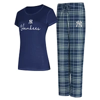 Women's Concepts Sport New York Yankees Vector T-Shirt & Pants Sleep Set