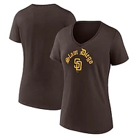 Women's Fanatics Brown San Diego Padres Local V-Neck T-Shirt