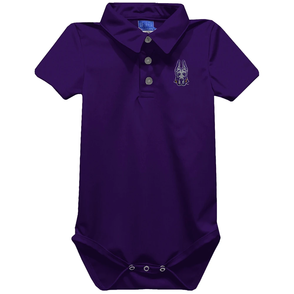 Infant Vive La Fete Purple UAlbany Great Danes Polo Bodysuit