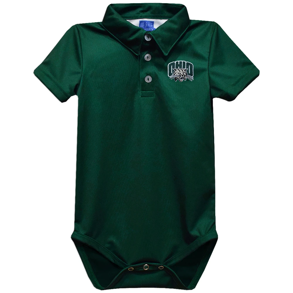 Infant Vive La Fete Green Ohio Bobcats Polo Bodysuit