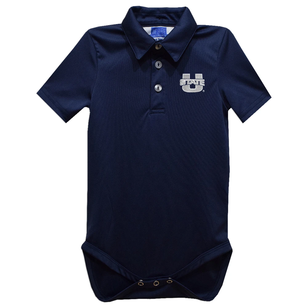 Infant Vive La Fete Navy Utah State Aggies Polo Bodysuit