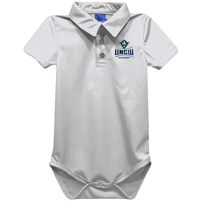 Infant Vive La Fete White UNC Wilmington Seahawks Polo Bodysuit