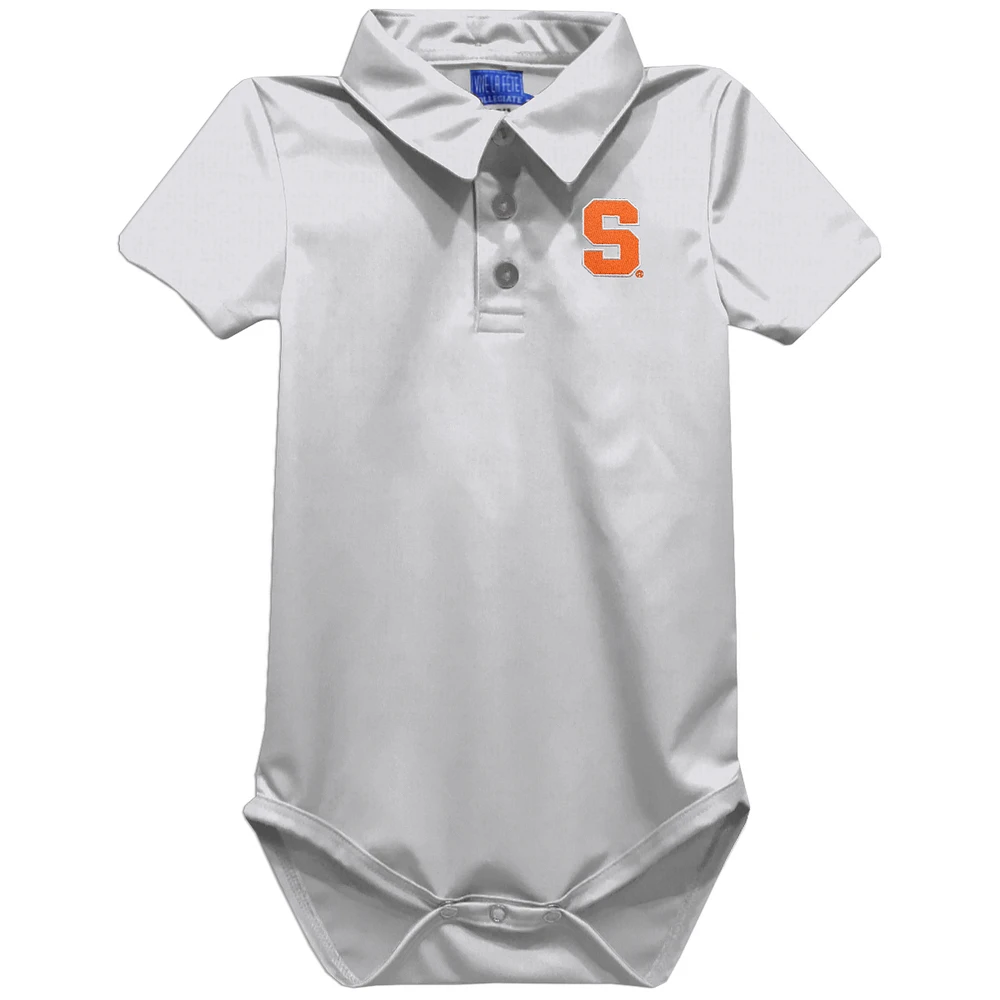 Infant Vive La Fete White Syracuse Orange Polo Bodysuit