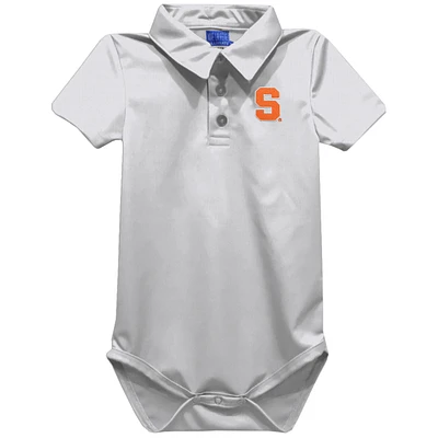 Infant Vive La Fete White Syracuse Orange Polo Bodysuit