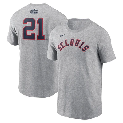 Men's Nike Lars Nootbaar Gray St. Louis Cardinals 2024 Rickwood Classic Fuse Name & Number T-Shirt