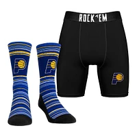 Men's Rock Em Socks Indiana Pacers Primary Crew & Boxer Briefs Combo Pack