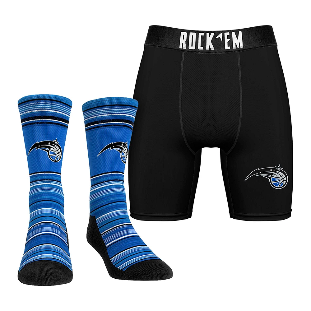 Men's Rock Em Socks Orlando Magic Primary Crew & Boxer Briefs Combo Pack