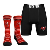 Men's Rock Em Socks Tampa Bay Buccaneers Primary Crew & Boxer Briefs Combo Pack