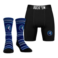 Men's Rock Em Socks Minnesota Timberwolves Primary Crew & Boxer Briefs Combo Pack