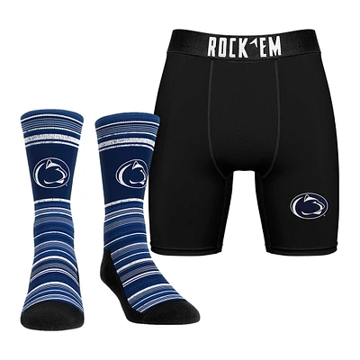 Men's Rock Em Socks Penn State Nittany Lions Primary Crew & Boxer Briefs Combo Pack