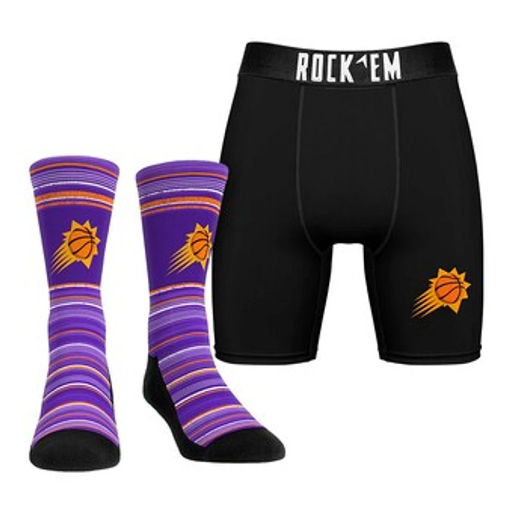 Men's Rock Em Socks Phoenix Suns Primary Crew & Boxer Briefs Combo Pack