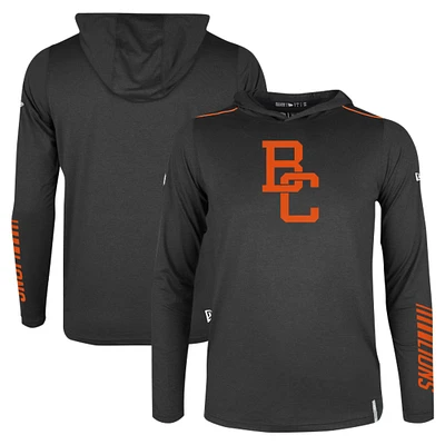 Men's New Era Black BC Lions Sideline Corral Long Sleeve Hoodie T-Shirt