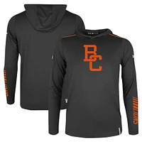 Men's New Era Black BC Lions Sideline Corral Long Sleeve Hoodie T-Shirt