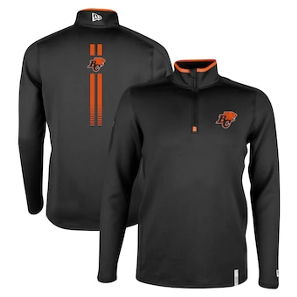 Men's New Era Black BC Lions Sideline Edge Performance Quarter-Zip Top