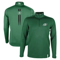 Men's New Era Green Saskatchewan Roughriders Sideline Edge Performance Quarter-Zip Top