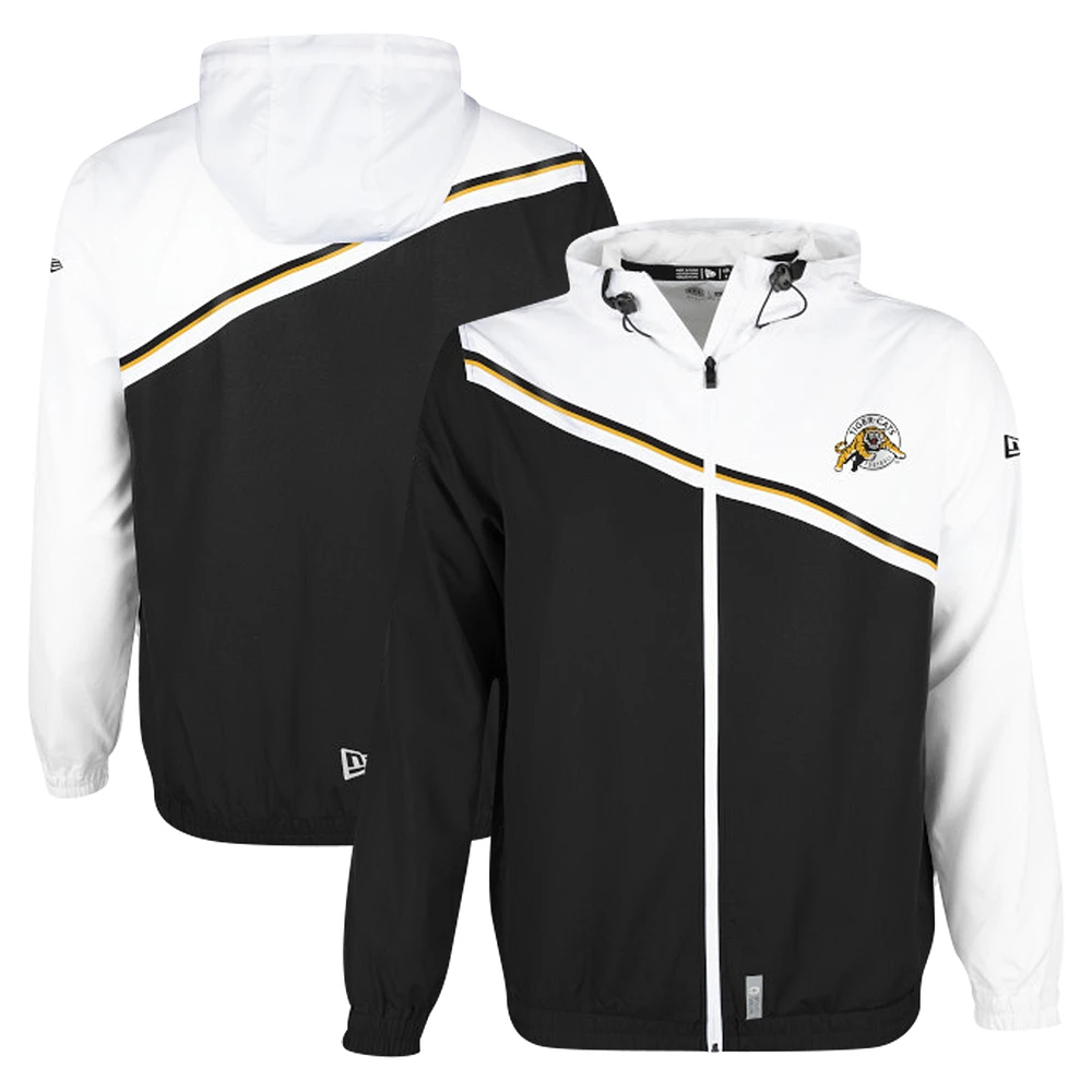 Men's New Era Black Hamilton Tiger-Cats Pinnacle Woven Ripstop Full-Zip Jacket