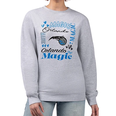 Women's G-III 4Her by Carl Banks Heather Gray Orlando Magic Collage Team Graphic Fleece Pullover Sweatshirt