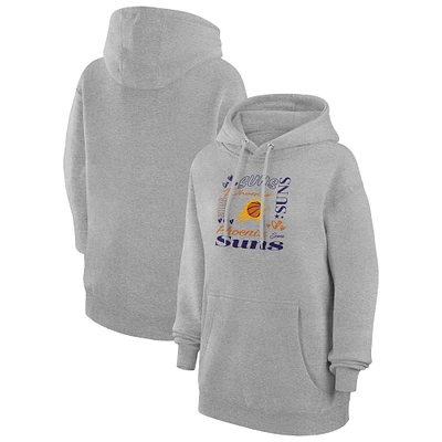 Women's G-III 4Her by Carl Banks Heather Gray Phoenix Suns Team Collage Graphic Fleece Pullover Hoodie