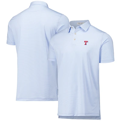 Men's Peter Millar Light Blue Texas Rangers Jubilee Stripe Stretch Jersey Polo