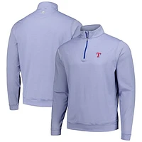 Men's Peter Millar Royal Texas Rangers Perth Sugar Stripe Performance Quarter-Zip Top