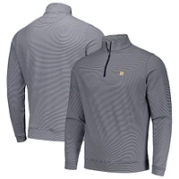 Men's Peter Millar Navy Houston Astros Perth Sugar Stripe Performance Quarter-Zip Top